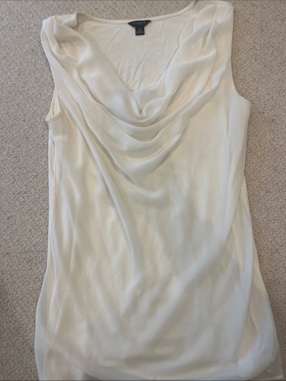 Ann Taylor Cream Cowl Neck Sleeveless Camisole